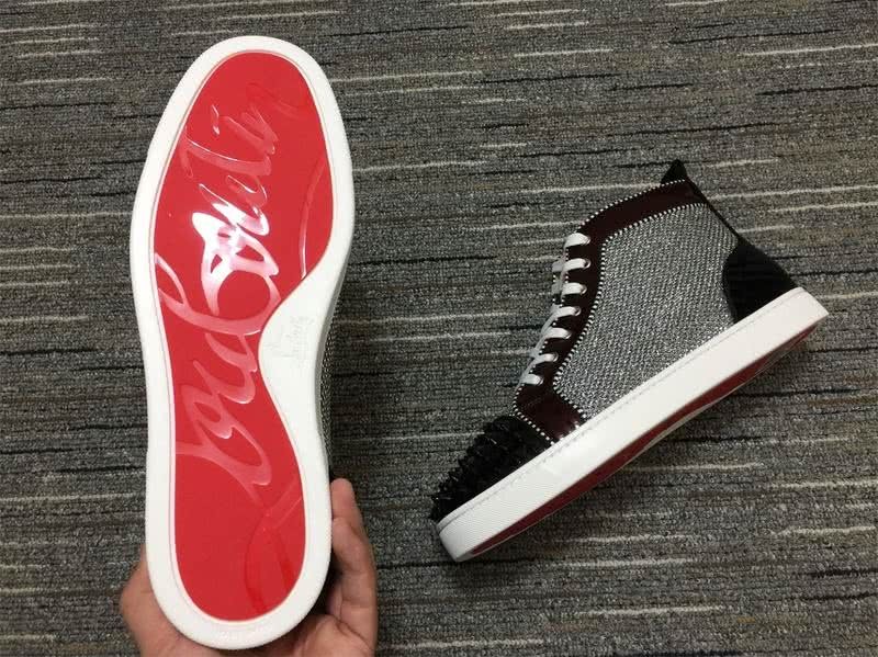Christian Louboutin Sneakers High Top Black Silver Men Women 6