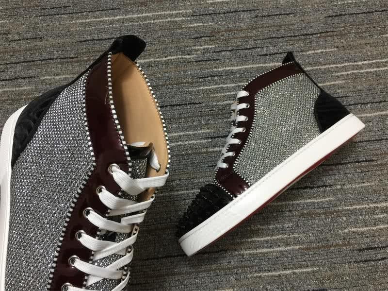 Christian Louboutin Sneakers High Top Black Silver Men Women 8