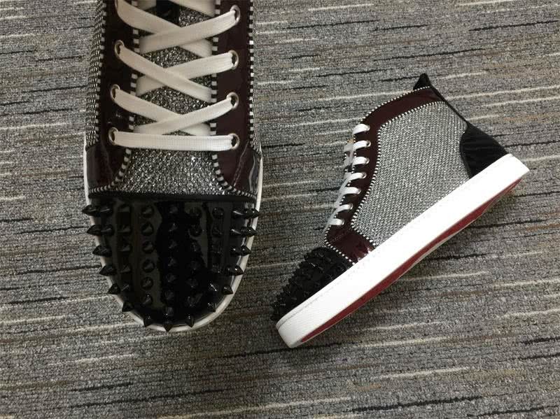 Christian Louboutin Sneakers High Top Black Silver Men Women 9