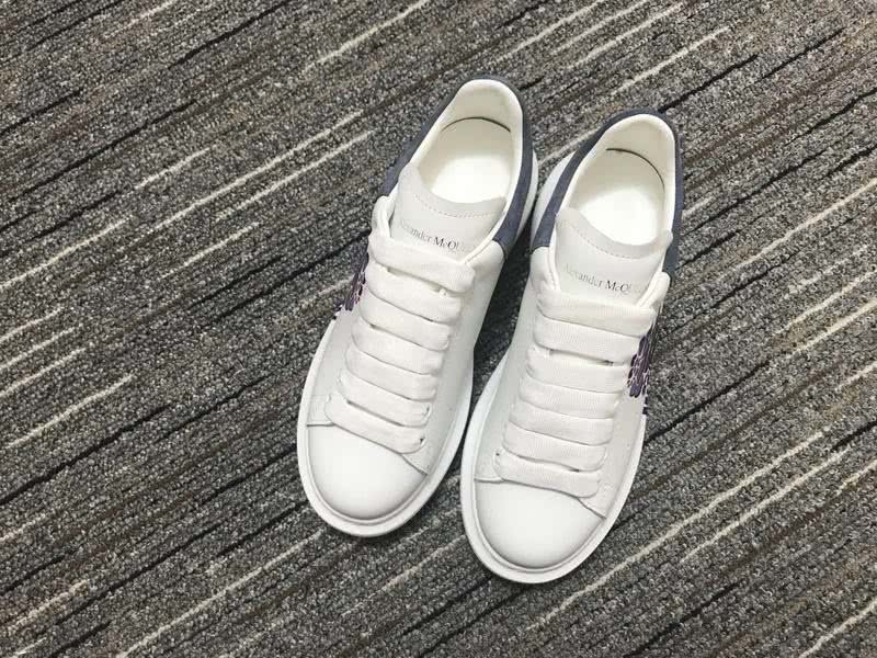 Alexander McQueen Sneakers Leather Skull White Blue Grey Men Women 5