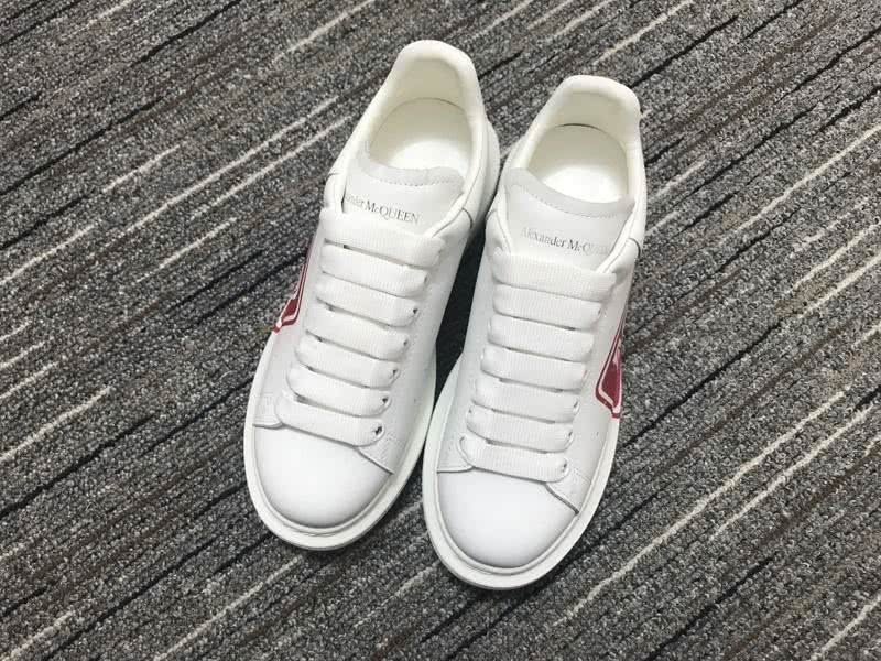 Alexander McQueen Sneakers Leather Red White Men Women 3