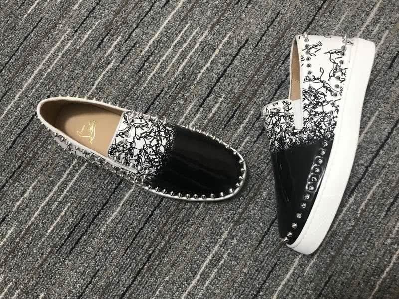Christian Louboutin Sneakers Rivets Black White Men Women 7