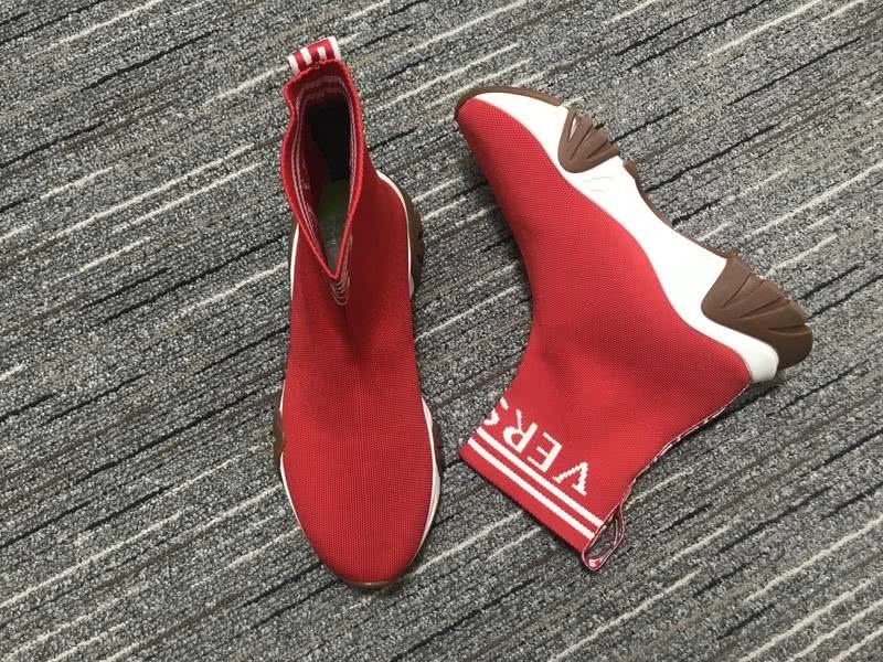 Versace Sock Shoes High Quality Red White Brown Men Women 2