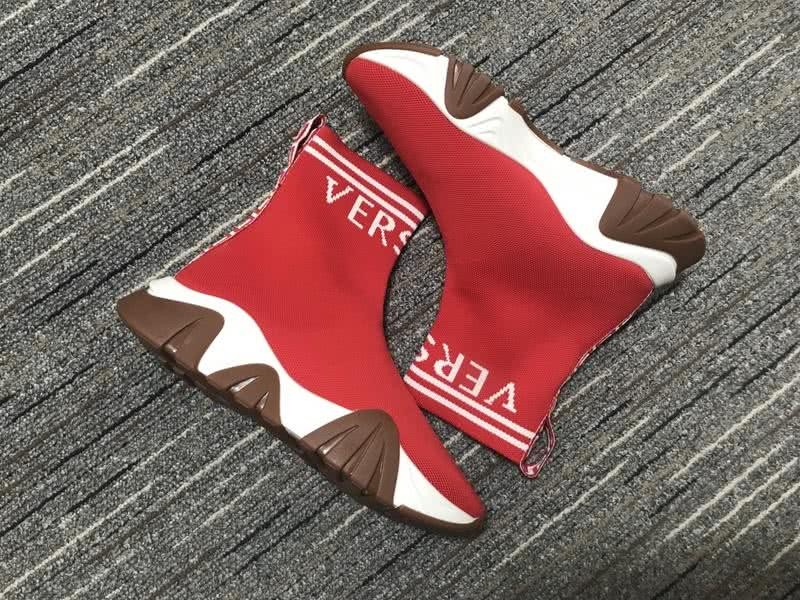 Versace Sock Shoes High Quality Red White Brown Men Women 3