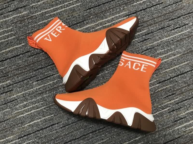 Versace Sock Shoes High Quality Orange White Brown Men Women 4