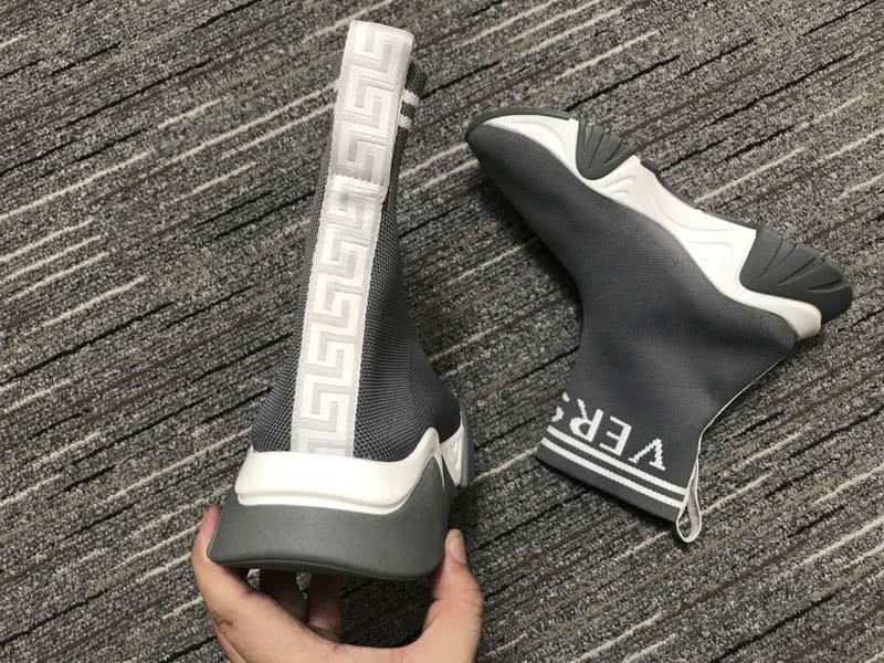 Versace Sock Shoes High Quality Grey White Men Women 2