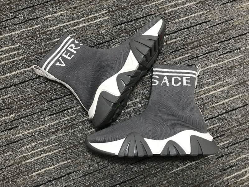 Versace Sock Shoes High Quality Grey White Men Women 4
