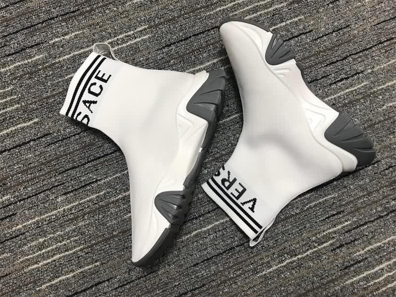 Versace Sock Shoes High Quality White Grey Men Women 8
