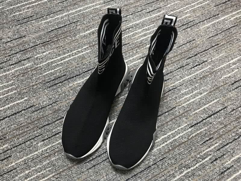 Versace Sock Shoes High Quality Black White Men Women 5