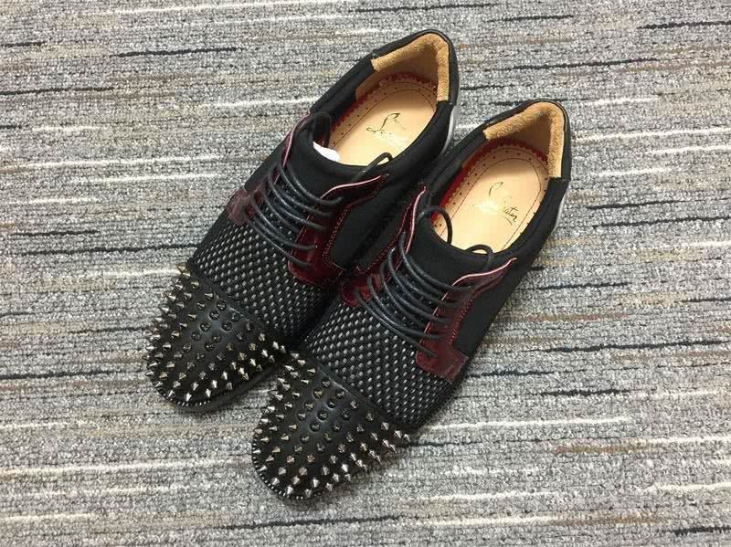 Christian Louboutin Loafers Rivets Black Grey Men Women 1
