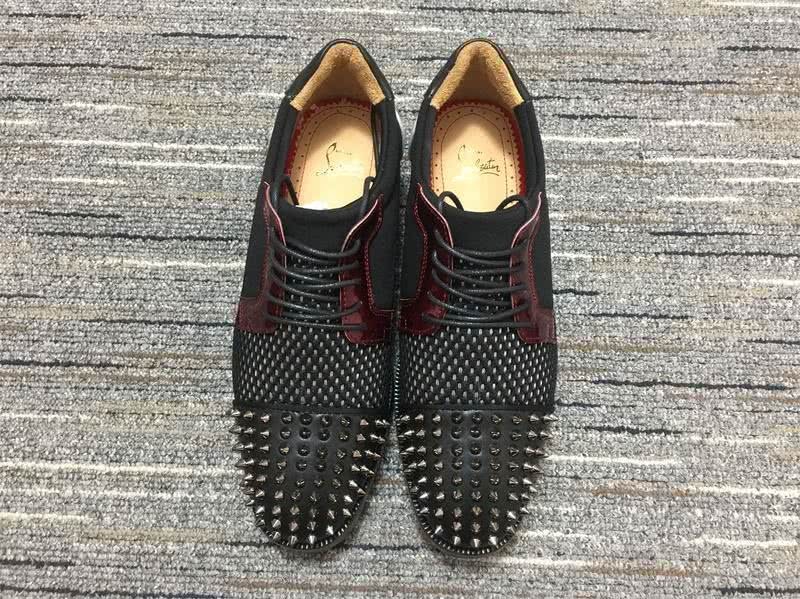 Christian Louboutin Loafers Rivets Black Grey Men Women 2