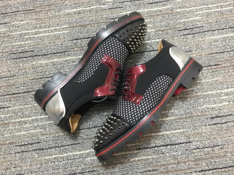 Christian Louboutin Loafers Rivets Black Grey Men Women 4