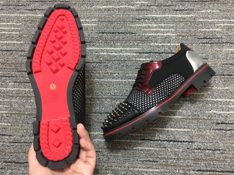 Christian Louboutin Loafers Rivets Black Grey Men Women 6