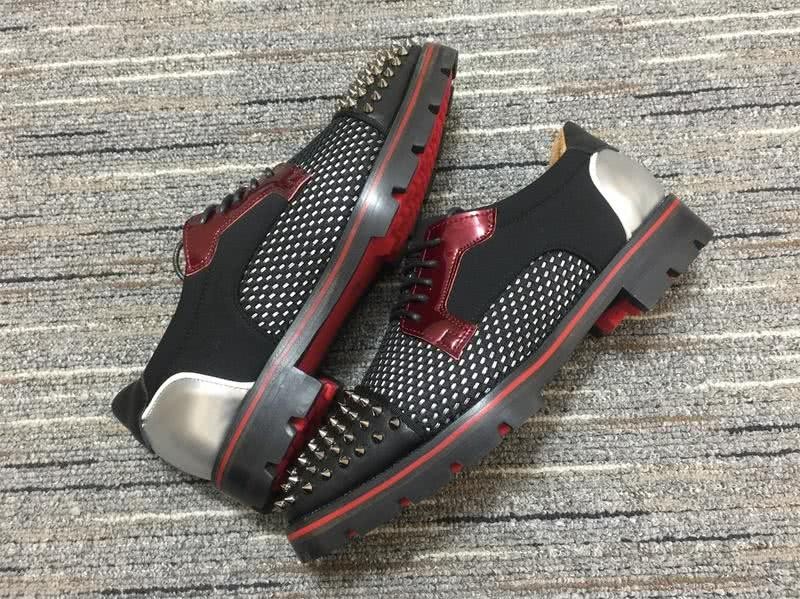 Christian Louboutin Loafers Rivets Black Grey Men Women 7