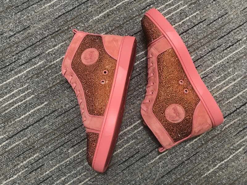 Christian Louboutin Sneakers High Top Rhinestones Pink Men Women 5