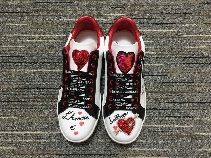 Dolce&Gabbana Portofino Sneakers White Black And Red Men Women 3