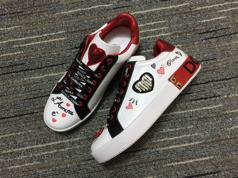 Dolce&Gabbana Portofino Sneakers White Black And Red Men Women 2