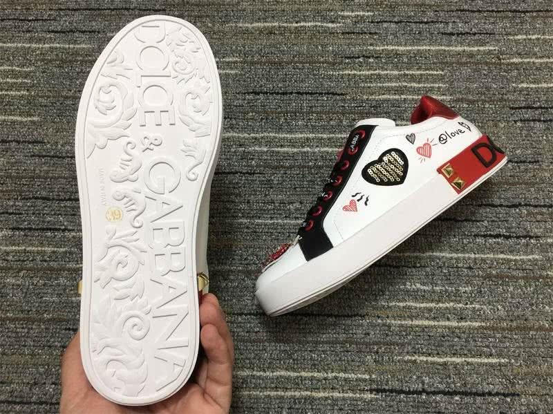 Dolce&Gabbana Portofino Sneakers White Black And Red Men Women 6