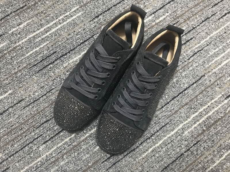 Christian Louboutin Sneakers Low Top Grey Rhinestones Men Women 4