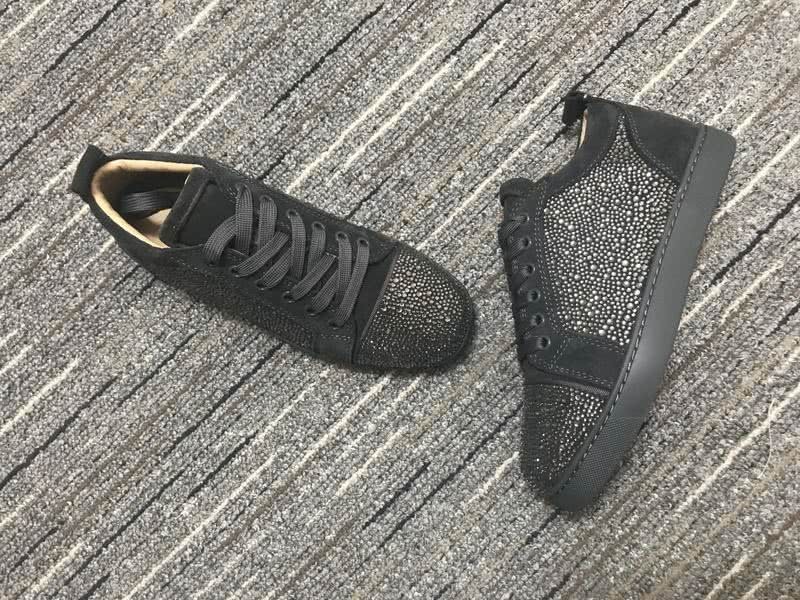 Christian Louboutin Sneakers Low Top Grey Rhinestones Men Women 6