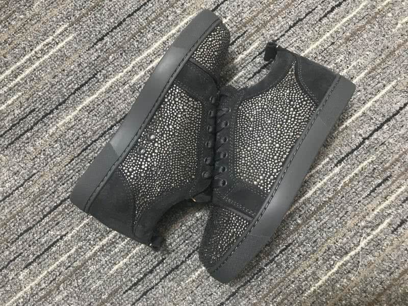 Christian Louboutin Sneakers Low Top Grey Rhinestones Men Women 8