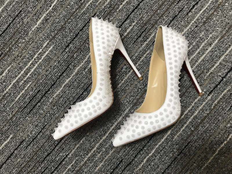 Christian Louboutin High Heels Pump Leather Rivets White Women 6