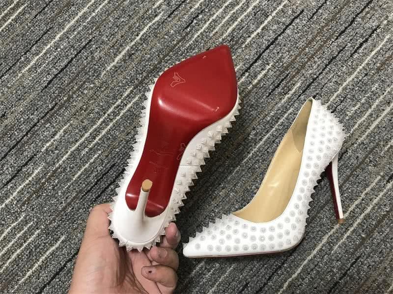 Christian Louboutin High Heels Pump Leather Rivets White Women 3