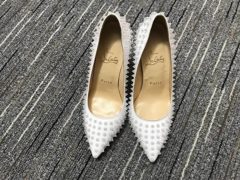 Christian Louboutin High Heels Pump Leather Rivets White Women 5