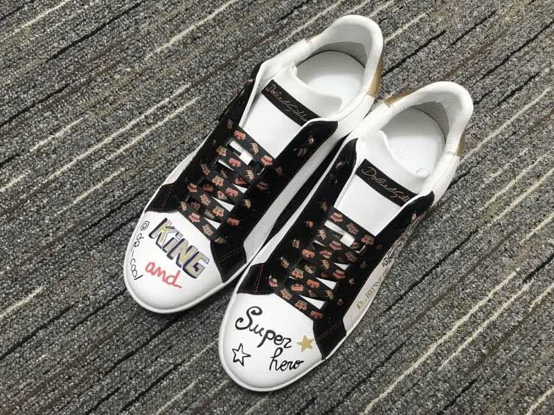 Dolce&Gabbana Portofino Sneakers White Black And Golden Men Women 1