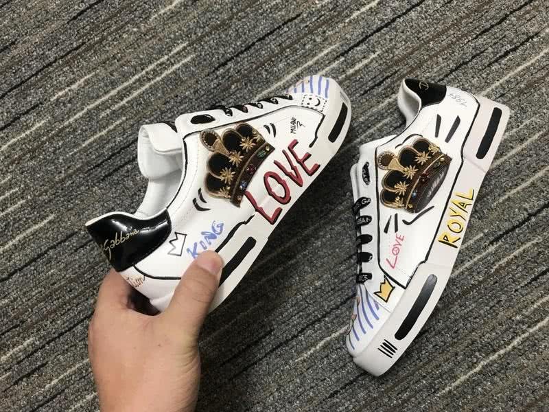Dolce&Gabbana Portofino Sneakers White Black Purple And Yellow Men Women 2
