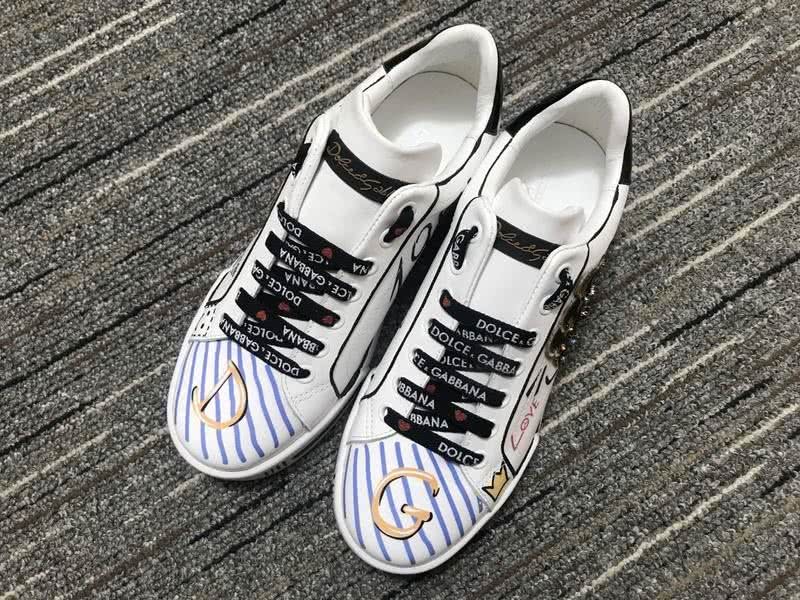 Dolce&Gabbana Portofino Sneakers White Black Purple And Yellow Men Women 1