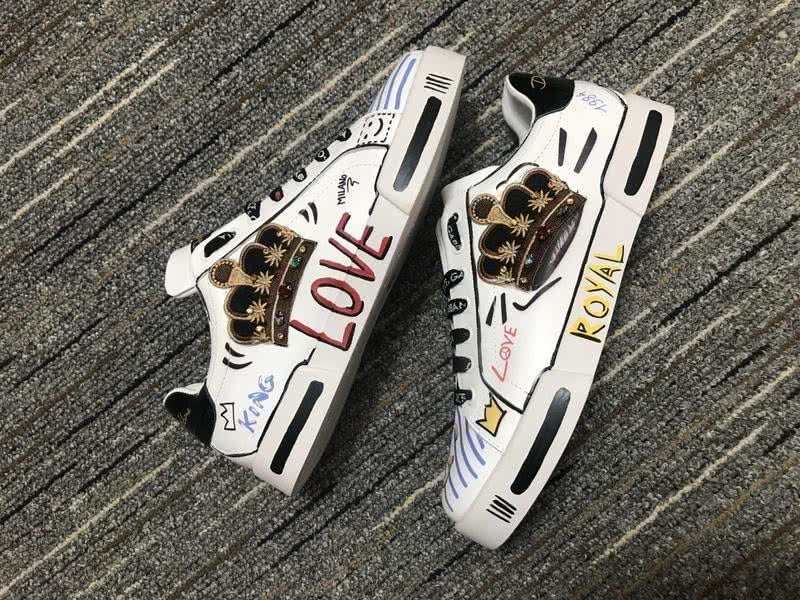 Dolce&Gabbana Portofino Sneakers White Black Purple And Yellow Men Women 8