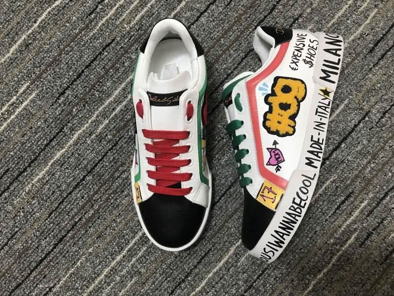 Dolce&Gabbana Portofino Sneakers White Black Red And Green Men Women 6