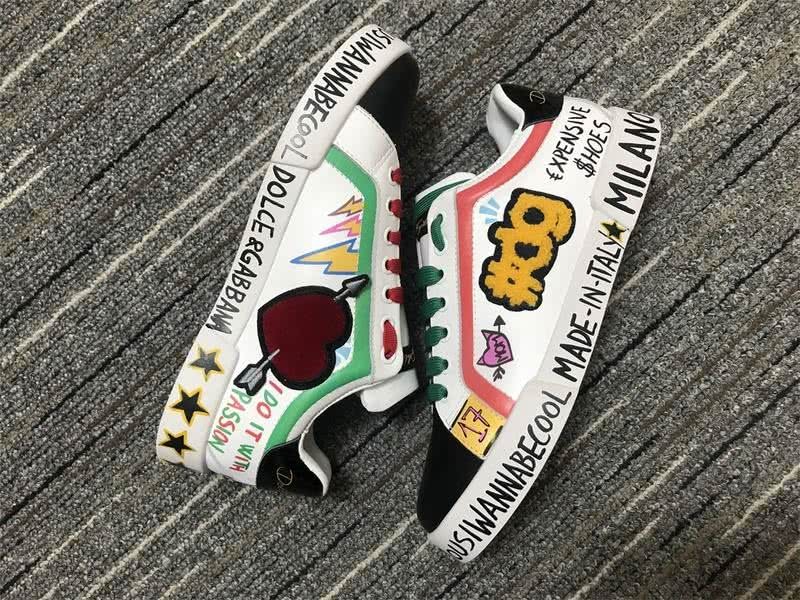 Dolce&Gabbana Portofino Sneakers White Black Red And Green Men Women 9