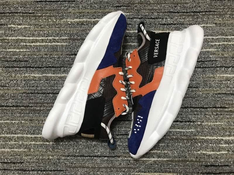 Versace Sneakers High Quality Black Blue Orange White Men Women 4