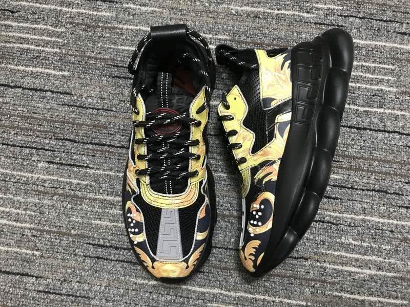 Versace Sneakers High Quality Black Yellow Men Women 1
