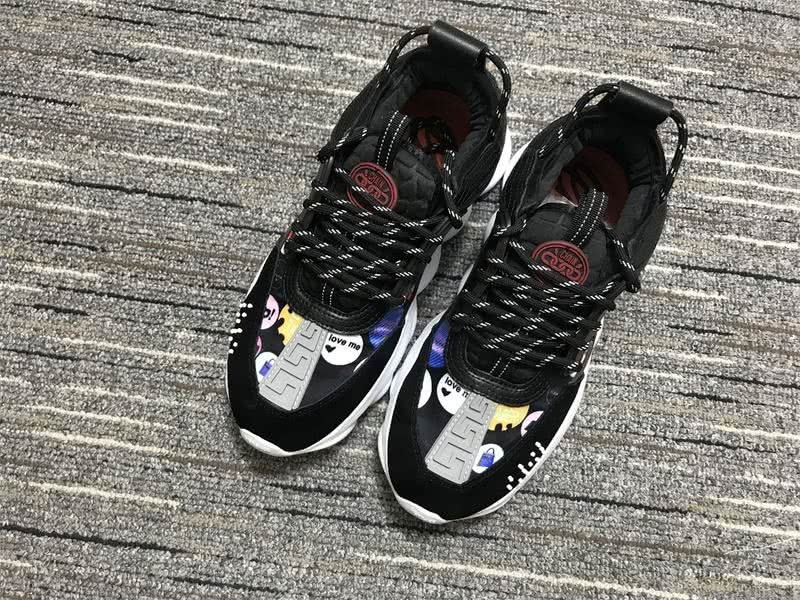 Versace Sneakers High Quality Black White Men Women 7