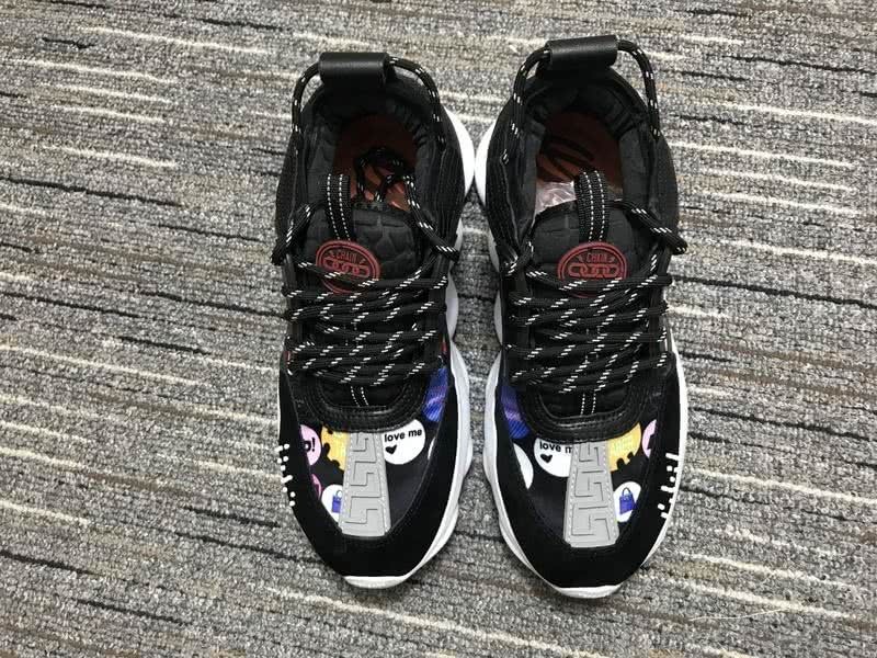 Versace Sneakers High Quality Black White Men Women 8
