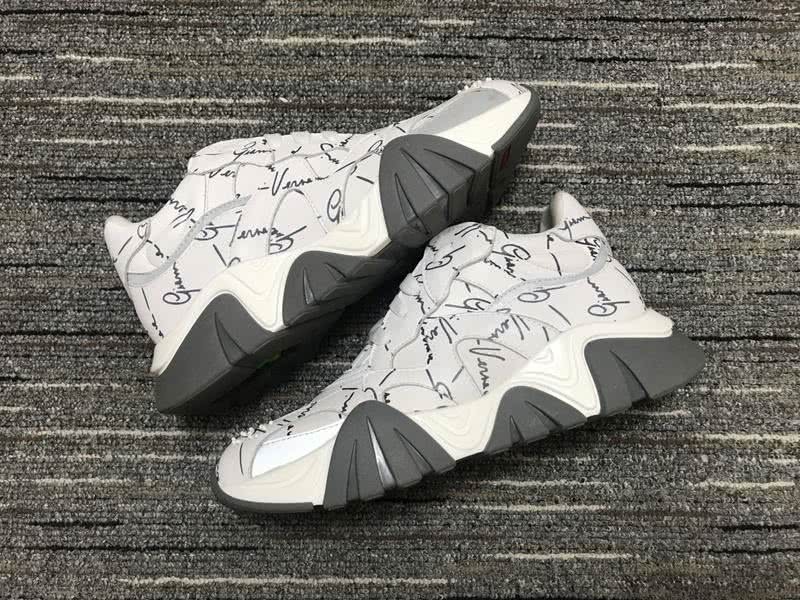 Versace Sneakers High Quality White Grey Men Women 4