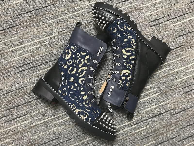 Christian Louboutin Boots Flats Leather Rivets Black Women 1