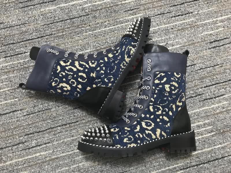 Christian Louboutin Boots Flats Leather Rivets Black Women 3