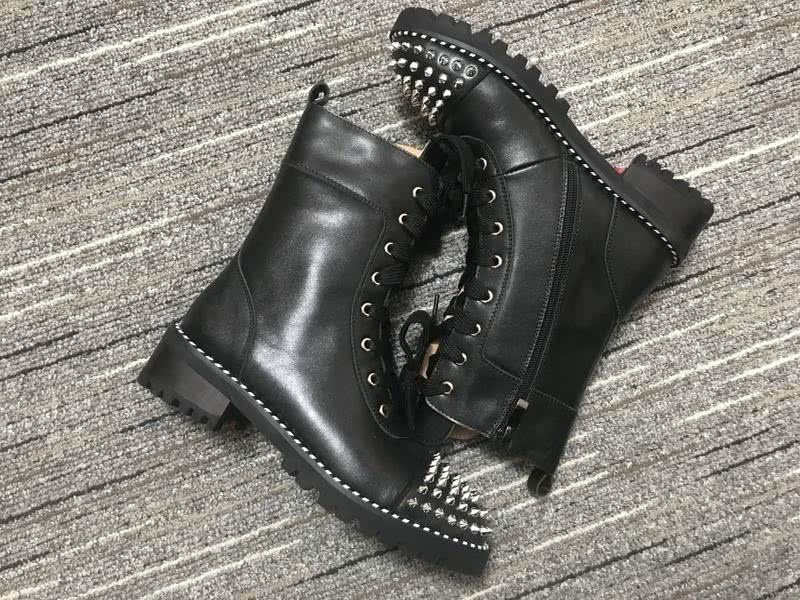 Christian Louboutin Boots Flats Leather Rivets Black Women 2