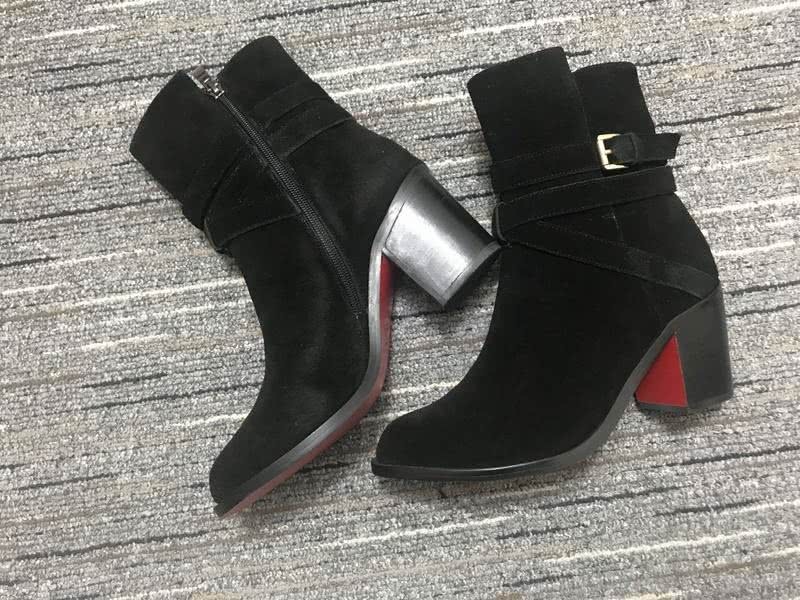 Christian Louboutin Boots Heels Suede Black Women 7