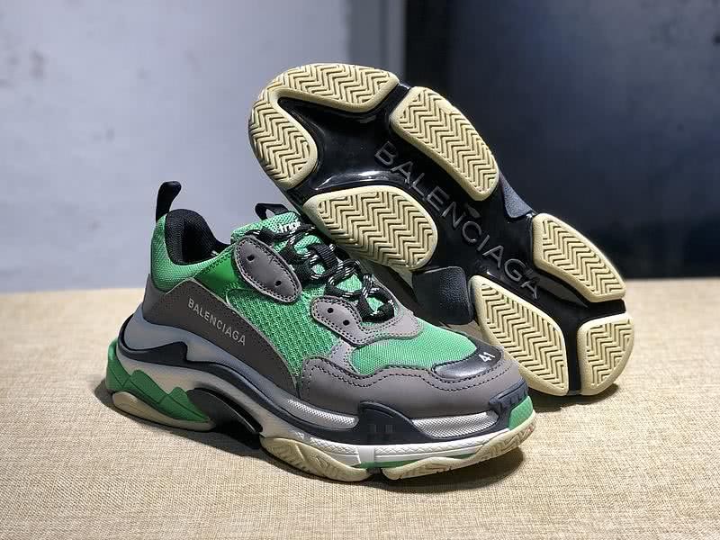 Balenciaga Triple S Sports Shoes Grey Green Men Women 3