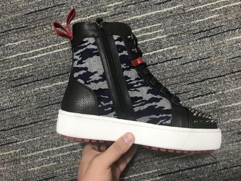 Christian Louboutin Sneakers High Top Black White Men Women 5