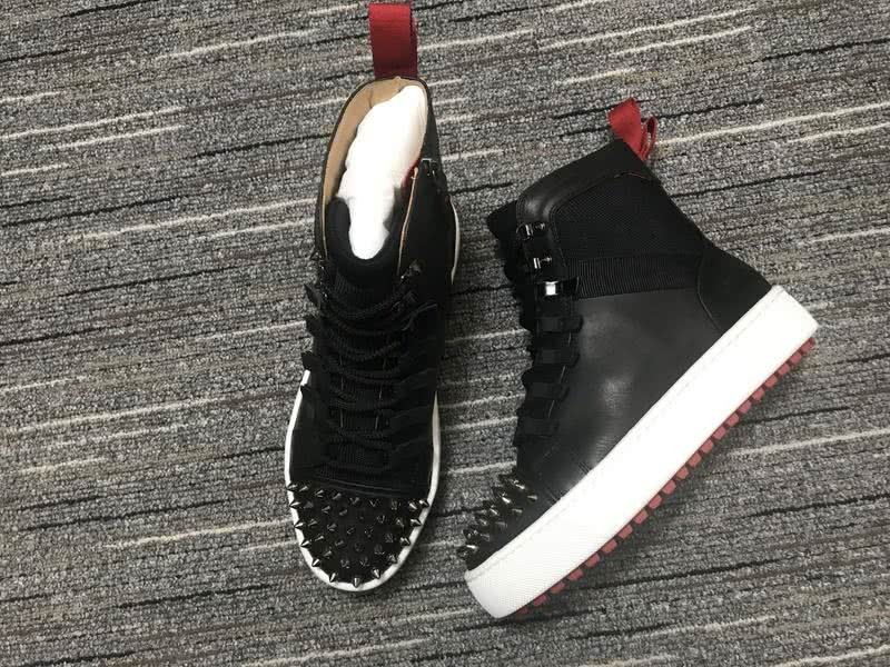 Christian Louboutin Sneakers High Top Black White Men Women 1