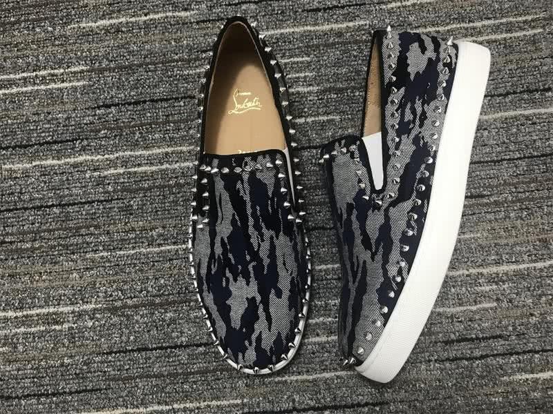 Christian Louboutin Sneakers Low Top Rivets Black White Men Women 1