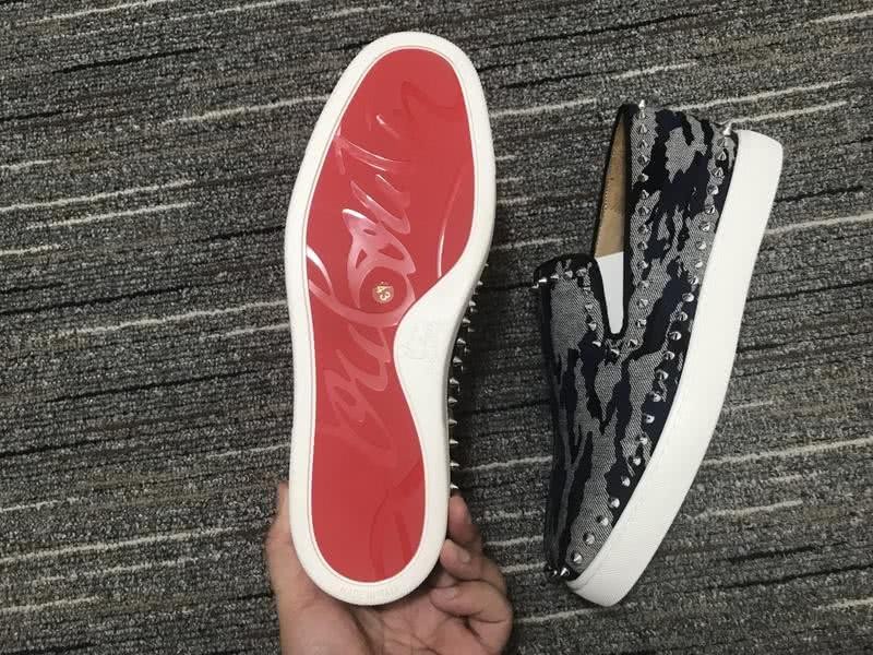Christian Louboutin Sneakers Low Top Rivets Black White Men Women 8