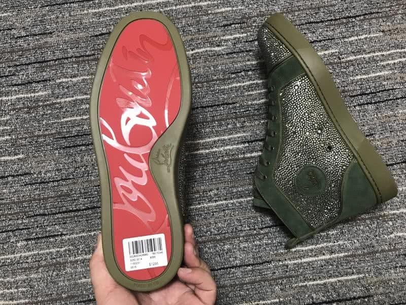 Christian Louboutin Sneakers High Top Suede Green Men Women 2