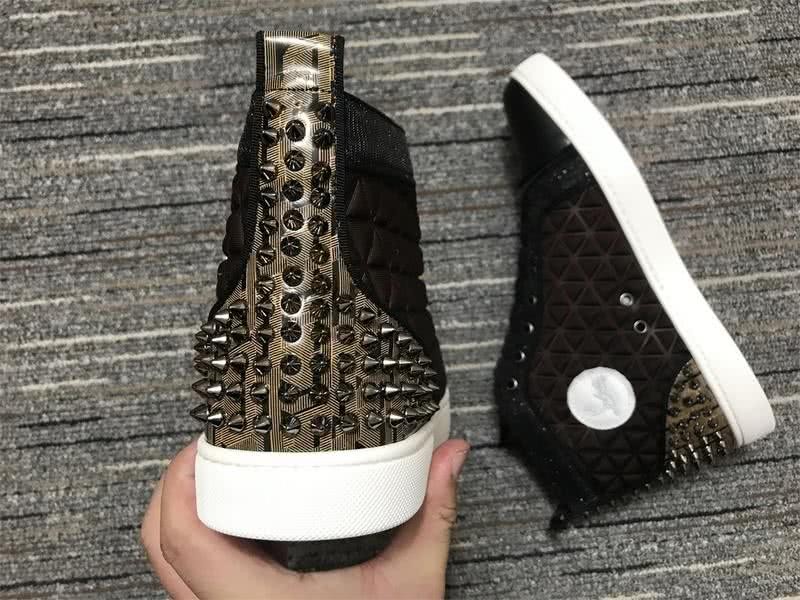 Christian Louboutin Sneakers High Top Coffee Black Men Women 2